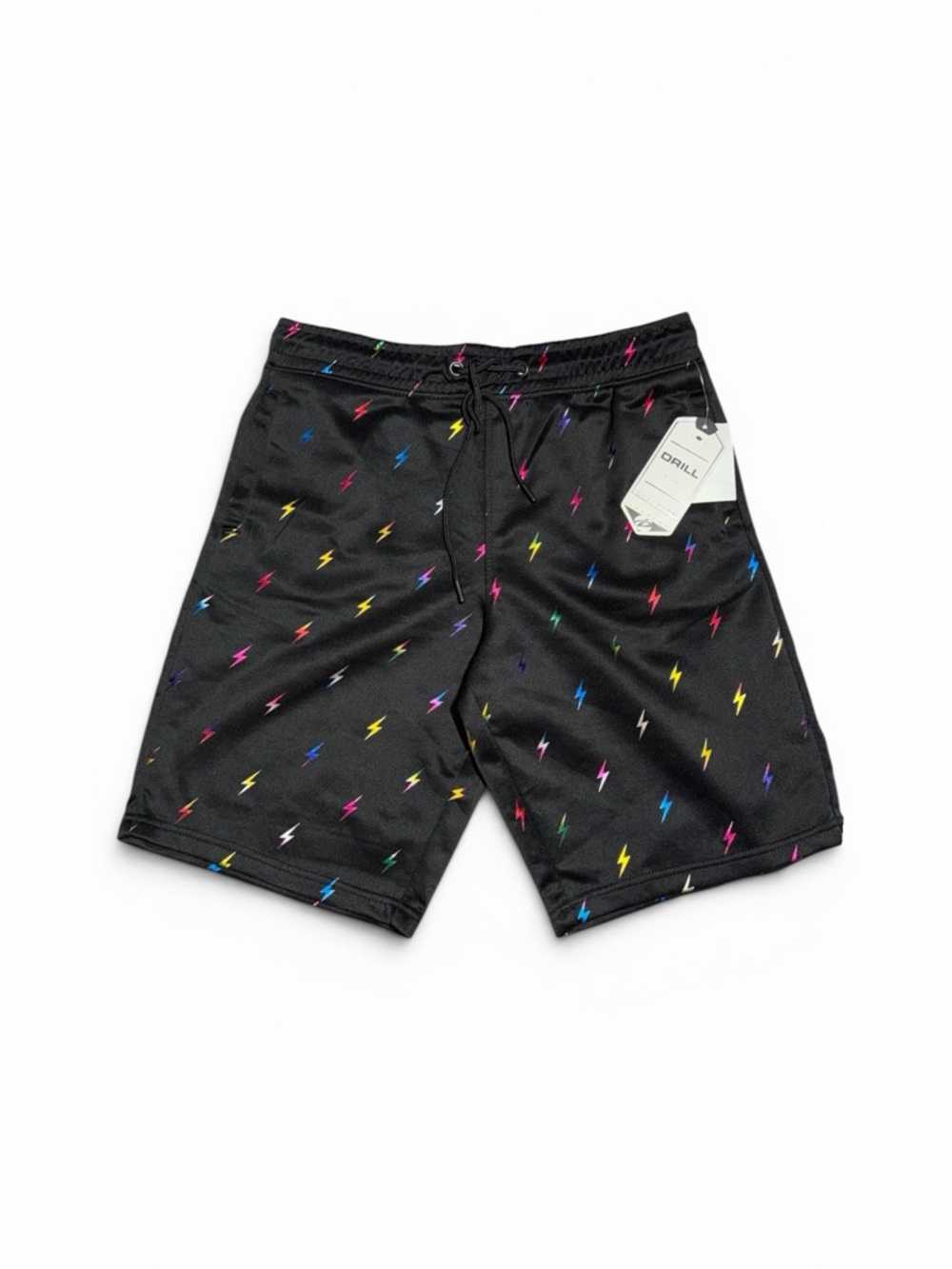 NWT Lightning Bolt Swim Trunks Men’s Black Multicolor Beach Shorts